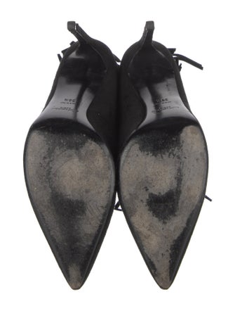 Saint Laurent Suede Fringe Trim Accent Western Boots