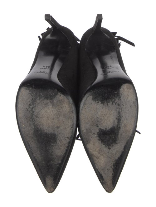 Saint Laurent Suede Fringe Trim Accent Western Boots