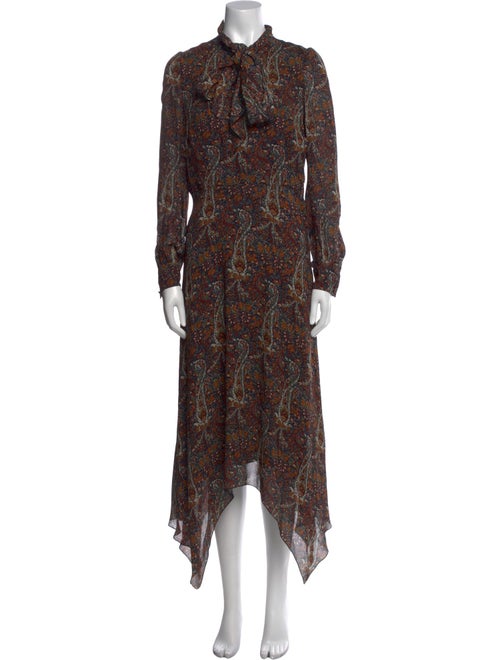 Saint Laurent Paisley Print Long Dress