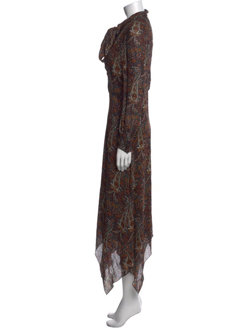Saint Laurent Paisley Print Long Dress
