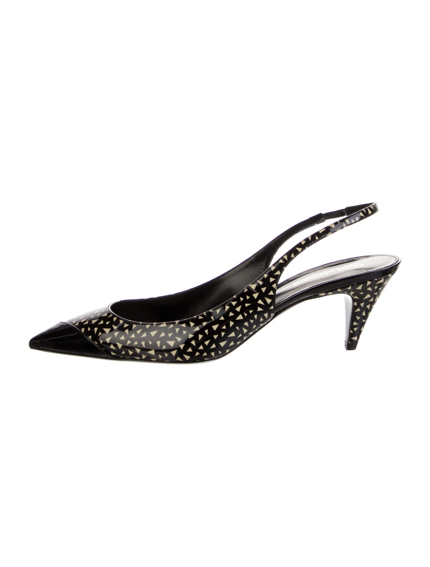 Saint Laurent Patent Leather Animal Print Slingback Pumps