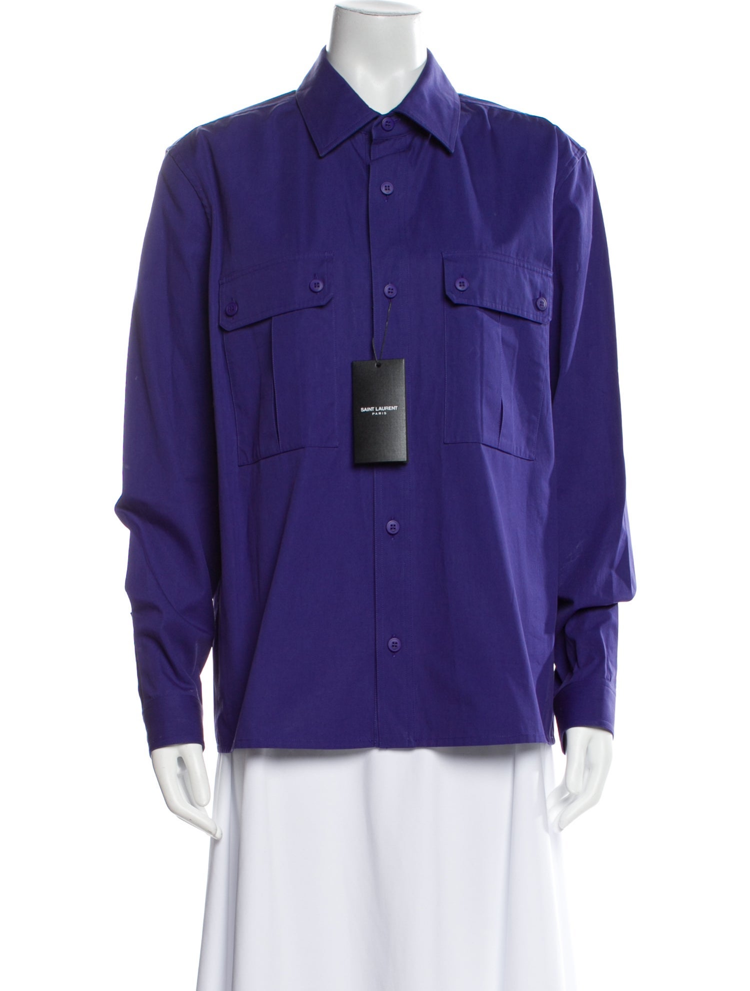 Saint Laurent Long Sleeve Button-Up Top