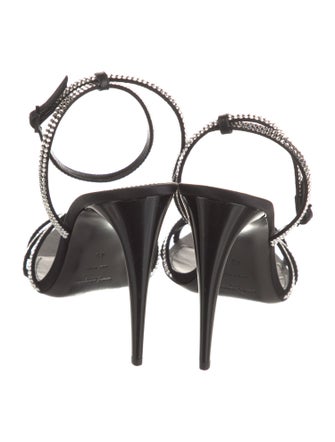 Saint Laurent Satin Crystal Embellishments Sandals