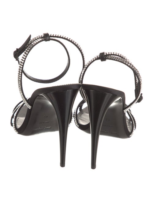 Saint Laurent Satin Crystal Embellishments Sandals