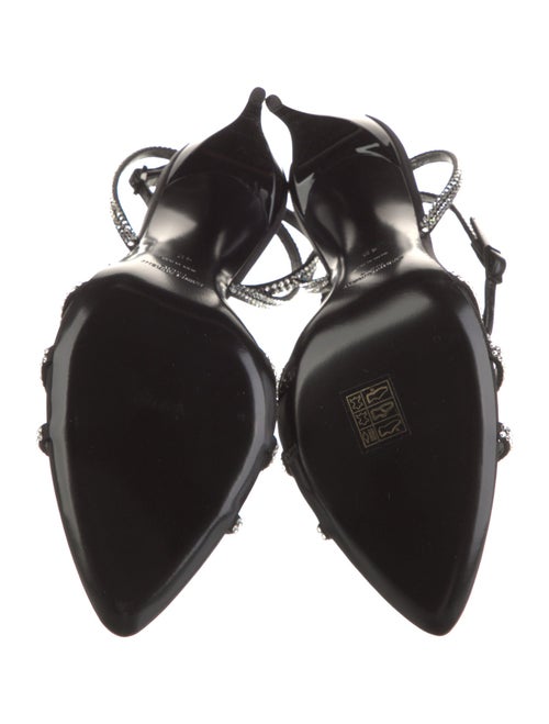 Saint Laurent Satin Crystal Embellishments Sandals