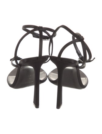 Saint Laurent Satin Crystal Embellishments Sandals