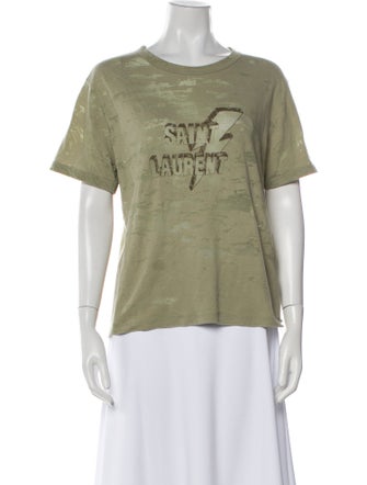 Saint Laurent Graphic Print Crew Neck T-Shirt