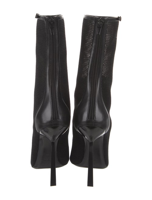 Saint Laurent Mesh Leather Trim Embellishment Sock Boots