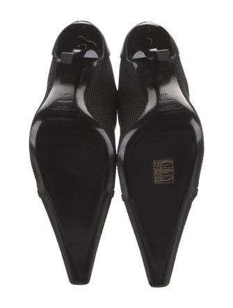 Saint Laurent Mesh Leather Trim Embellishment Sock Boots