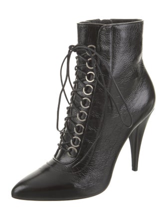 Saint Laurent Leather Lace-Up Boots