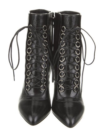 Saint Laurent Leather Lace-Up Boots