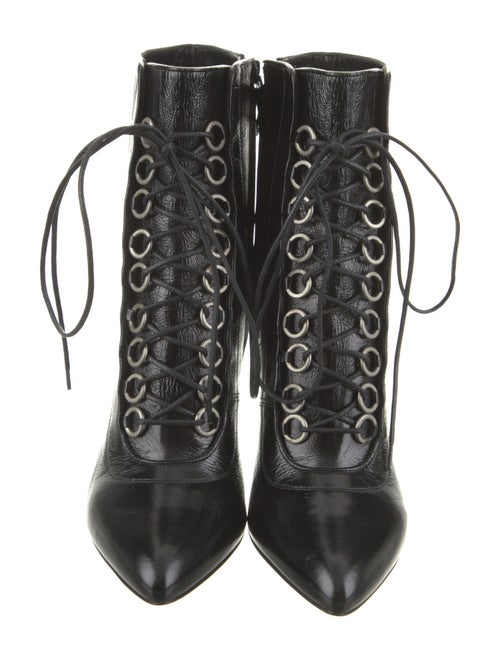 Saint Laurent Leather Lace-Up Boots