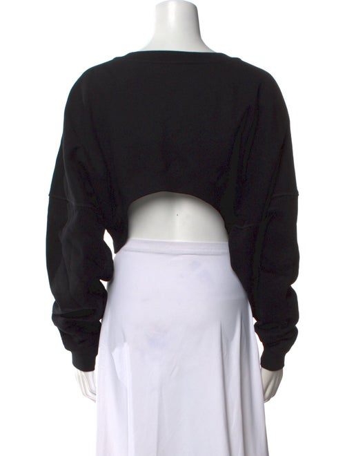 Saint Laurent Bateau Neckline Long Sleeve Crop Top