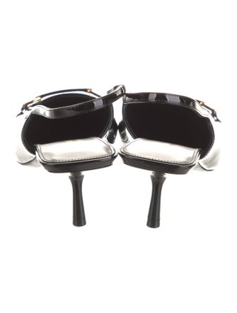 Saint Laurent Patent Leather Crystal Embellishments Slingback Pumps