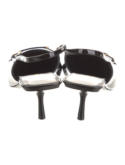 Saint Laurent Patent Leather Crystal Embellishments Slingback Pumps