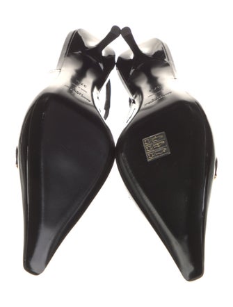 Saint Laurent Patent Leather Crystal Embellishments Slingback Pumps