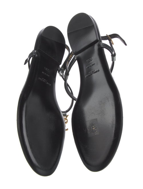 Saint Laurent Signature Logo Leather Slingback Sandals
