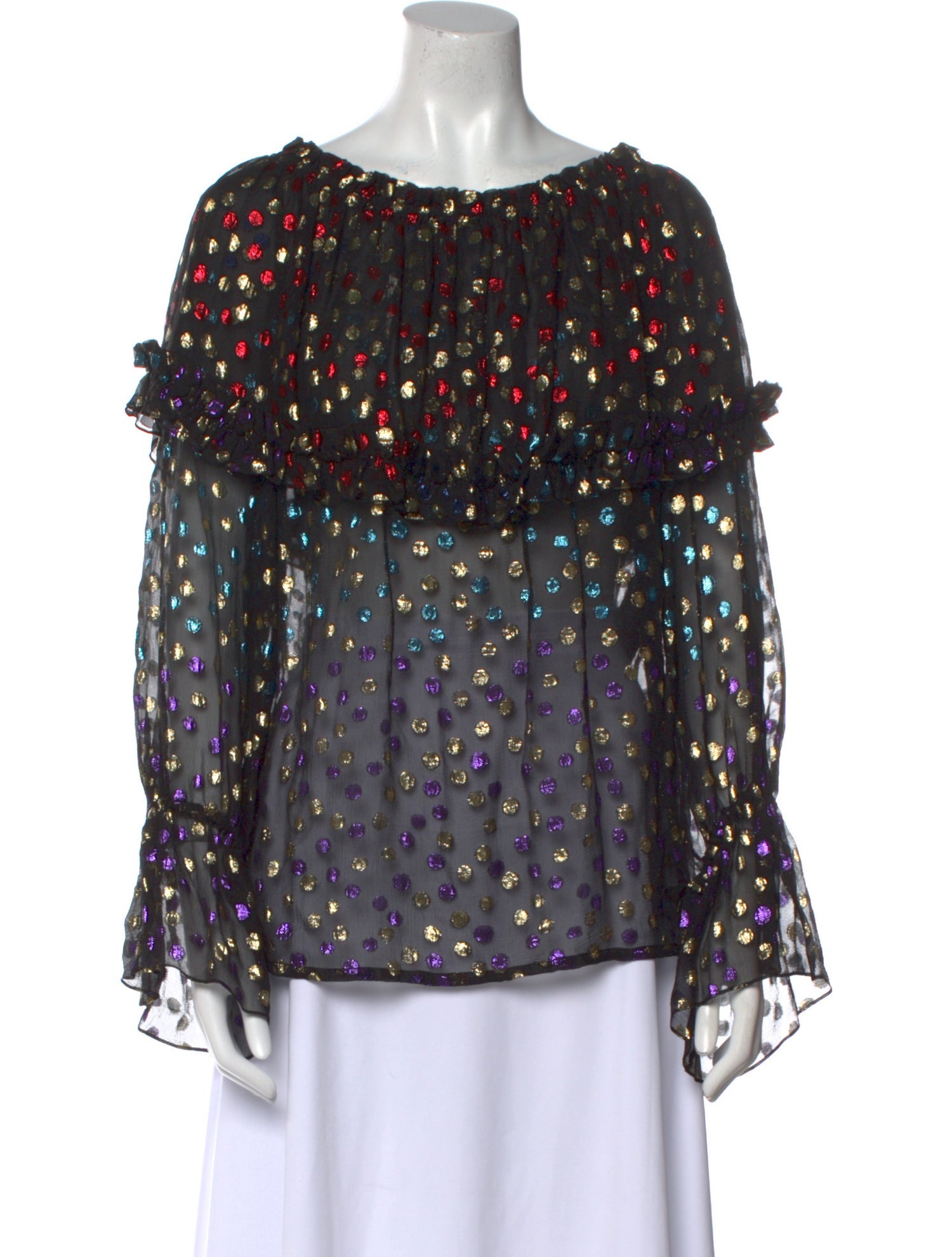 Saint Laurent Silk Floral Print Blouse