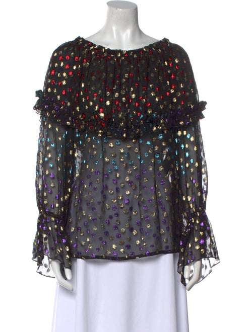 Saint Laurent Silk Floral Print Blouse