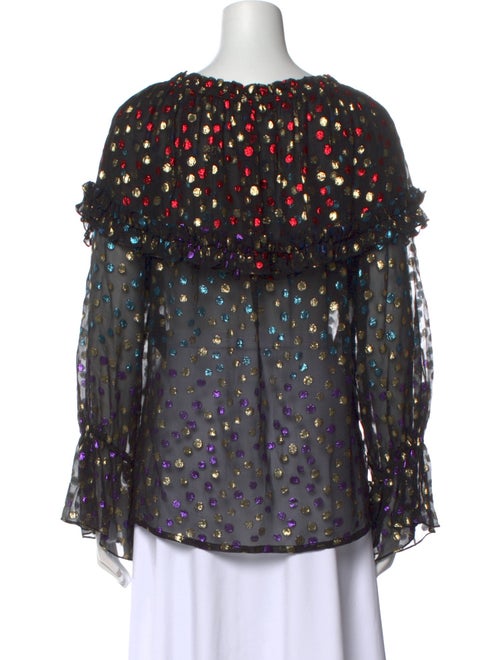 Saint Laurent Silk Floral Print Blouse