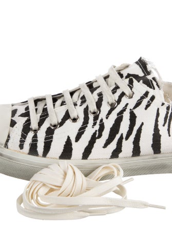 Saint Laurent Canvas Animal Print Sneakers