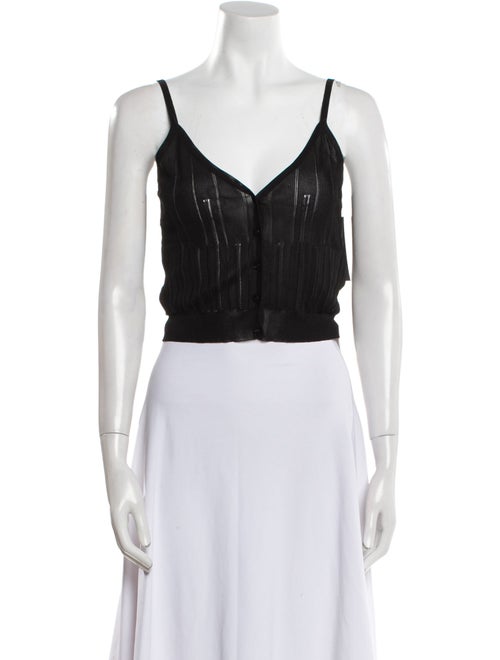 Saint Laurent V-Neck Sleeveless Crop Top