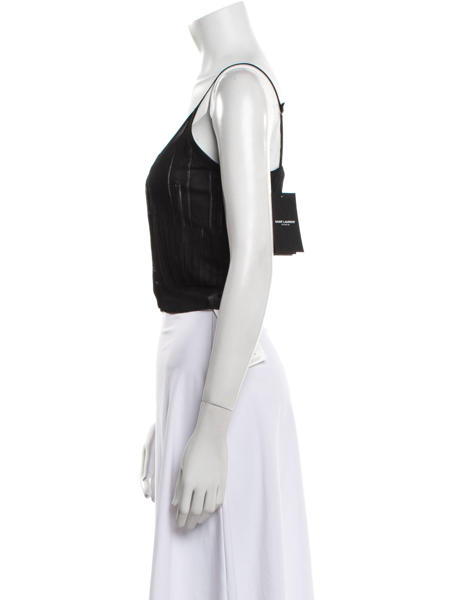 Saint Laurent V-Neck Sleeveless Crop Top