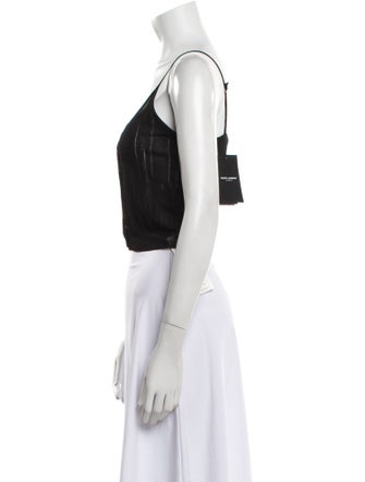 Saint Laurent V-Neck Sleeveless Crop Top
