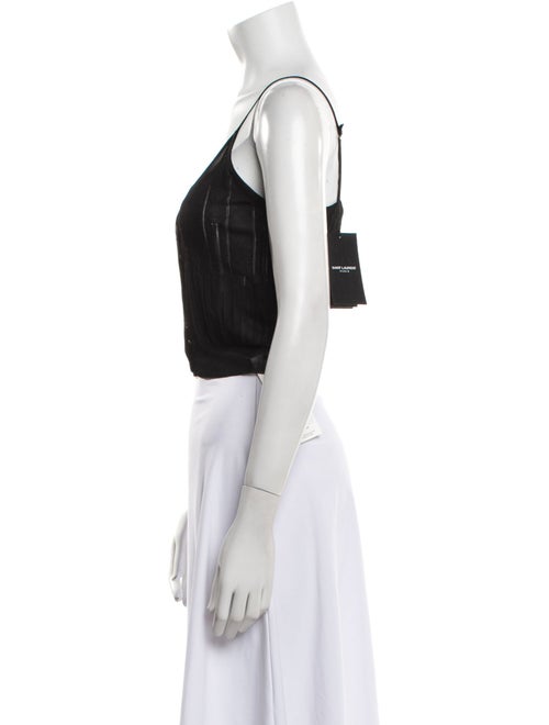 Saint Laurent V-Neck Sleeveless Crop Top
