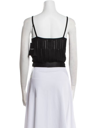 Saint Laurent V-Neck Sleeveless Crop Top