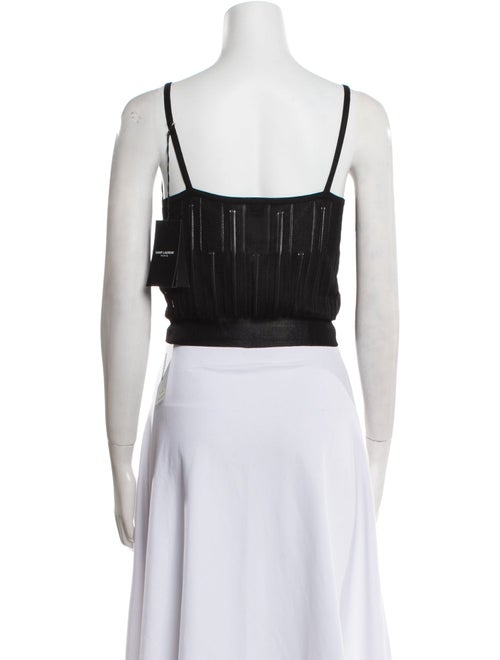 Saint Laurent V-Neck Sleeveless Crop Top