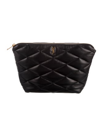 Saint Laurent Quilted Smooth leather Cosmetic Bag