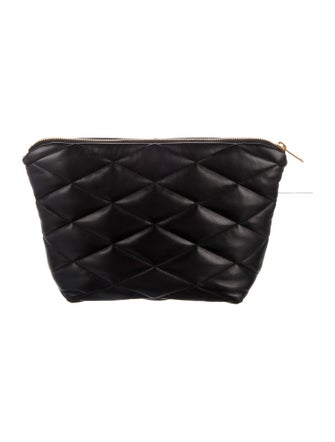 Saint Laurent Quilted Smooth leather Cosmetic Bag