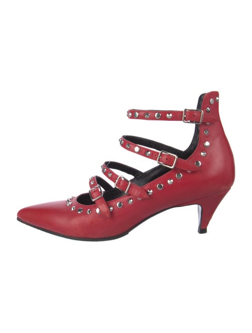 Saint Laurent Spike Accents Leather Pumps