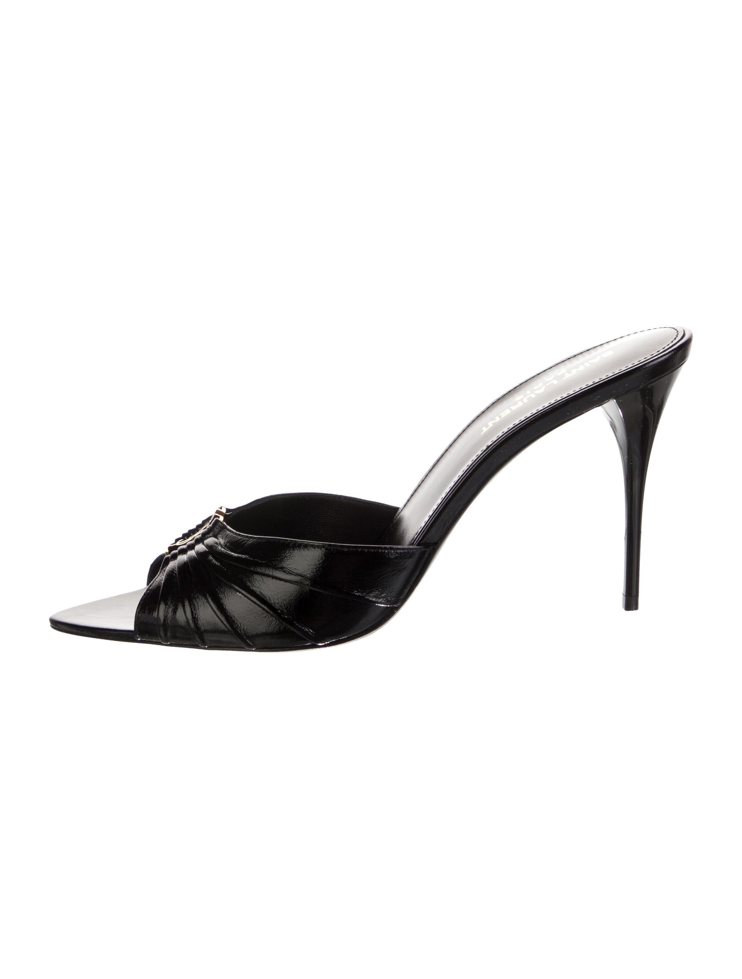 Saint Laurent Leather Chain-Link Accents Mules