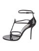 Saint Laurent Patent Leather T-Strap Sandals