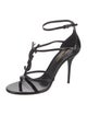 Saint Laurent Patent Leather T-Strap Sandals