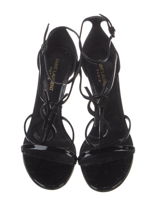 Saint Laurent Patent Leather T-Strap Sandals