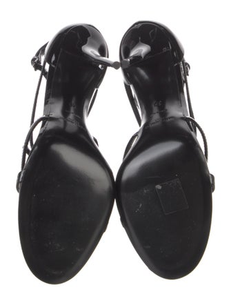 Saint Laurent Patent Leather T-Strap Sandals