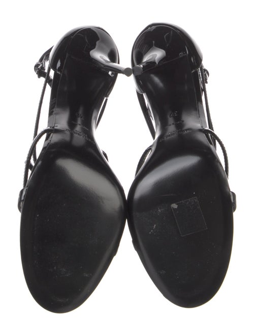 Saint Laurent Patent Leather T-Strap Sandals
