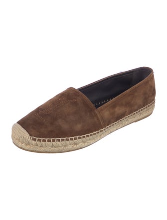 Saint Laurent Suede Whipstitch Trim Espadrilles