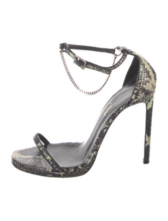 Saint Laurent Snakeskin Animal Print Sandals