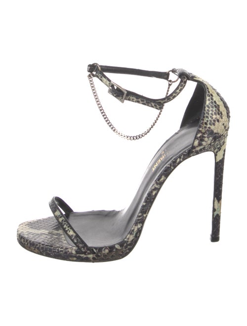 Saint Laurent Snakeskin Animal Print Sandals