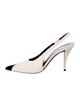 Saint Laurent Leather Trim Embellishment Slingback Pumps