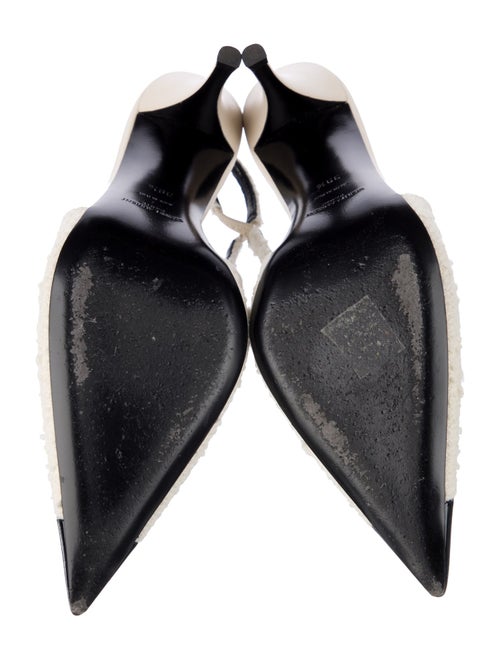 Saint Laurent Leather Trim Embellishment Slingback Pumps