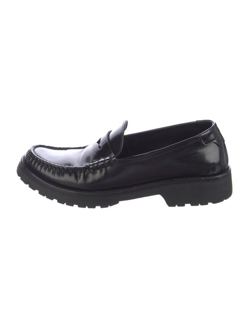Saint Laurent Leather Whipstitch Trim Loafers