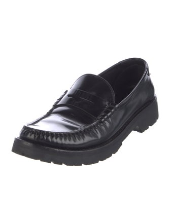 Saint Laurent Leather Whipstitch Trim Loafers