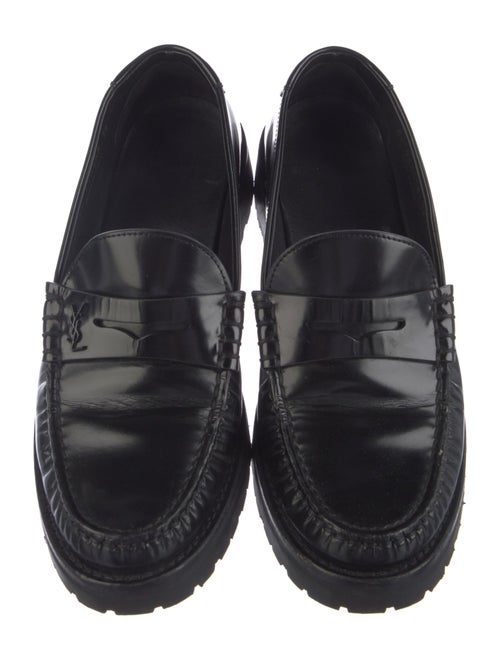 Saint Laurent Leather Whipstitch Trim Loafers