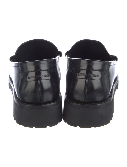 Saint Laurent Leather Whipstitch Trim Loafers
