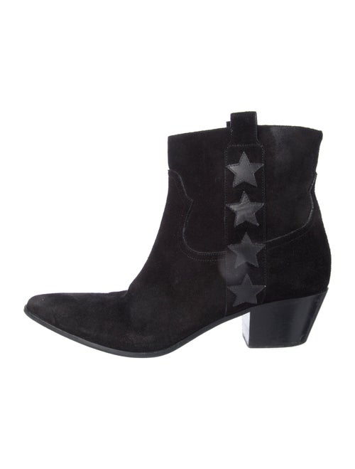 Saint Laurent Suede Embroidered Accent Western Boots